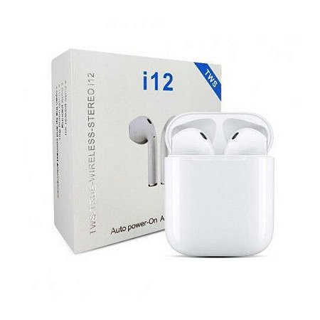 FONE DE OUVIDO I12 TOUCH TWS SEM FIO BLUETOOTH V5.0 BRANCO KAPBOM - KAP-K992