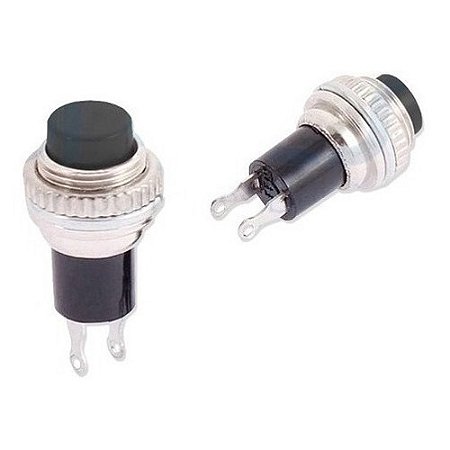 CHAVE PUSH BUTTON 2 POLOS 8MM - PRETA