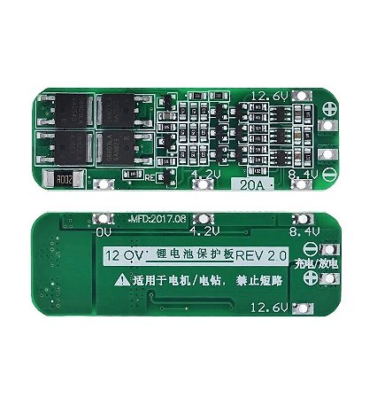 Placa de Proteção para Bateria 18650 3s 20a BMS