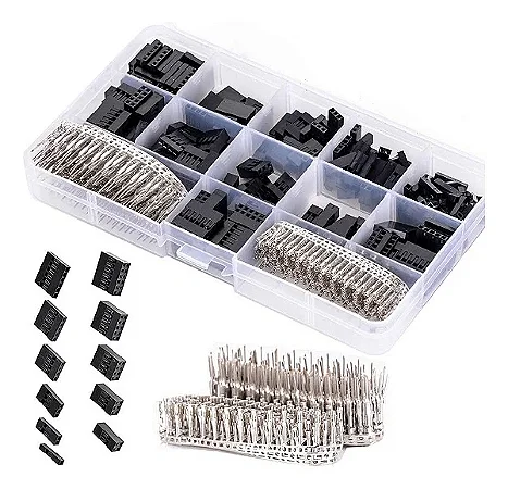 KIT 620X CONECTORES DUPONT E TERMINAIS VARIADOS 2.54mm
