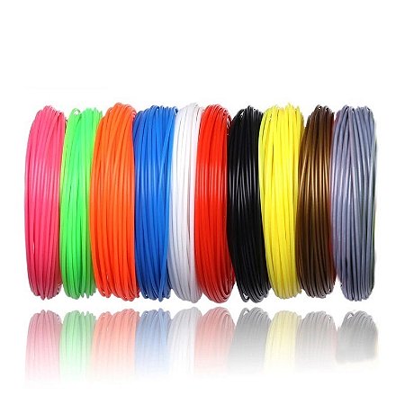 KIT REFIL FILAMENTO PLA 10 CORES CANETA 3D - 50 METROS