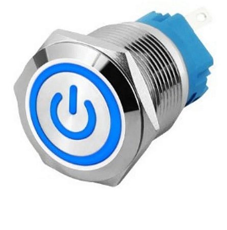 CHAVE PUSH BUTTON 5T ANTIVANDALISMO 16MM SELF-LOCKED, ON-OFF AZ