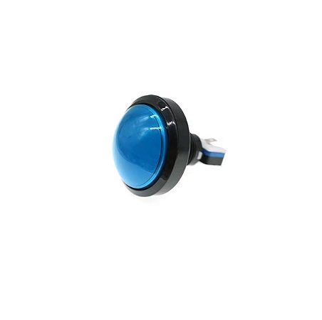BOTAO ARCADE FLIPERAMA ILUMINADO 60mm - AZUL - COM RESSALTO (OVAL)