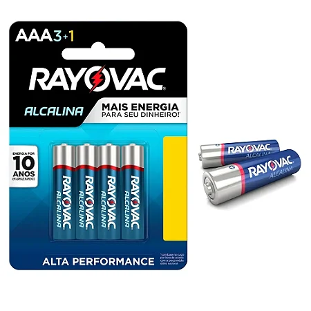 PILHA  ALCALINA AAA RAYOVAC C/4