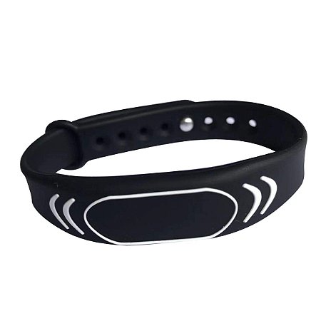 PULSEIRA RFID DE 13.56MHZ SILICONE AJUSTAVEL - COR PRETO