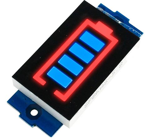 VOLTIMETRO INDICADOR DE CARGA BATERIA 18650 3S 12,6V AZUL