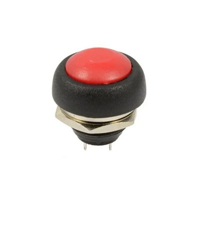 KIT COM 10X BOTÕES SEM TRAVA A PROVA D'AGUA 12mm - VERMELHO