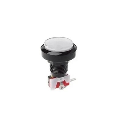 BOTAO ARCADE FLIPERAMA ILUMINADO 45mm - BRANCO