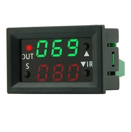 DISPLAY TEMPORIZADOR COM RELE ACOPLADO 12V - COR PRETO