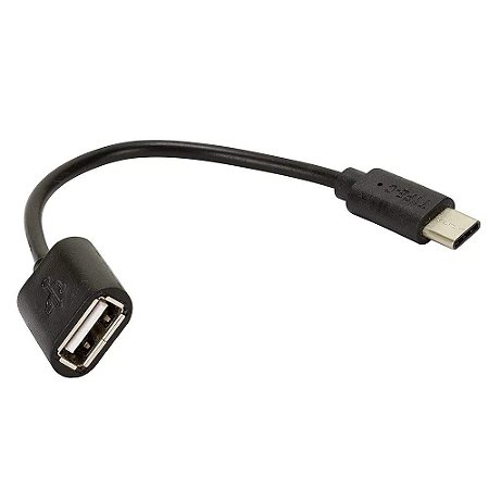 Adaptador cabo Otg Usb 2.0 Type-c Para Celulares Tablets Cor:Preto