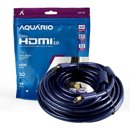 CABO HDMI 2.0 4K DE 10 METROS AQUARIO 4K10