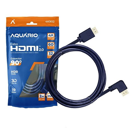 CABO HDMI 2M 24K CONECTOR 90o 4K902