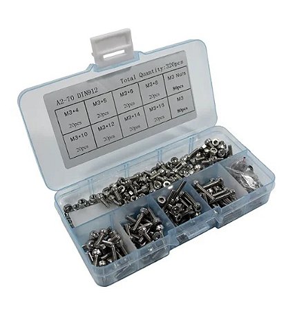KIT PARAFUSOS ALLEN M3 COM PORCAS X300 UNIDADES 416MM