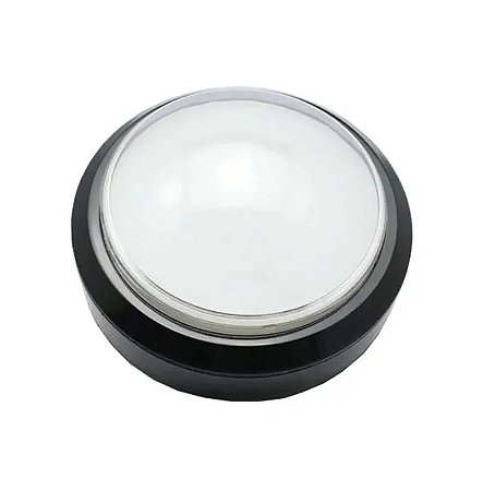 BOTAO ARCADE FLIPERAMA ILUMINADO 100mm - BRANCO - COM RESSALTO (OVAL)