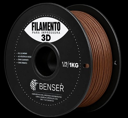 FILAMENTO PLA 1,75 MM MARROM 1KG PARA IMPRESSORA 3D