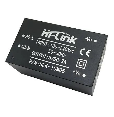 FONTE MODULO AC-DC 5V 2A 10W ISOLADA HLK-10M05 HI-LINK