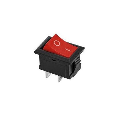 CHAVE GANGORRA ON/OFF 2 POLOS VERMELHA 6A-250V