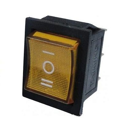 CHAVE GANGORRA ON/OFF/ON 6 POLOS AMARELA 15A-250V