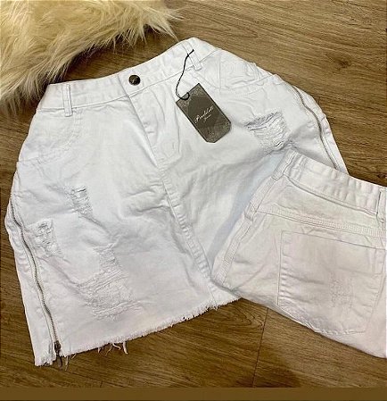saia branca jeans plus size