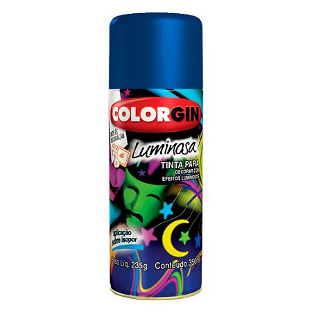 Tinta Spray Luminosa Brilhosa - Azul 757 Colorgin
