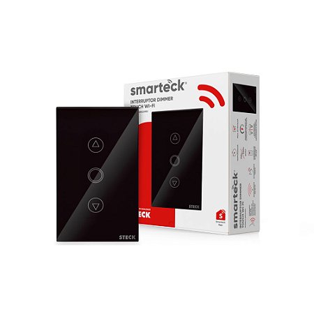 Interruptor Inteligente Touch 4x2 Dimmer Smarteck Preto SMCD1PS1