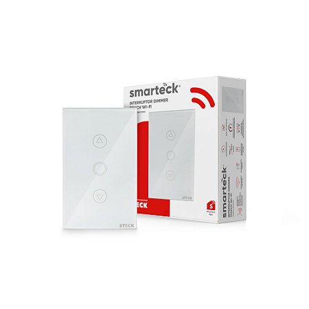 Interruptor Inteligente Touch 4x2 Dimmer Smarteck Branco SMCD1BS1