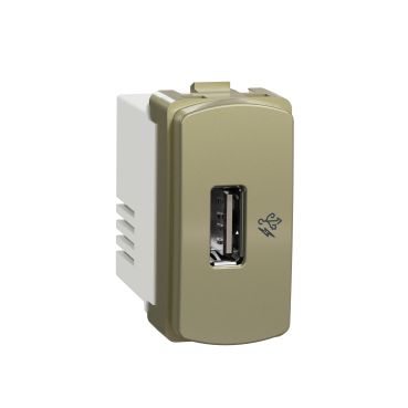 Módulo Tomada Carregador USB 1A Dourado Schneider Miluz S3B70813