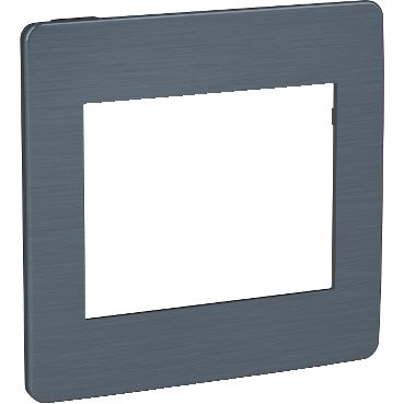 Placa 4x4 6 Postos Galaxy Black Grafite / Aluminio Schneider Orion S733203769