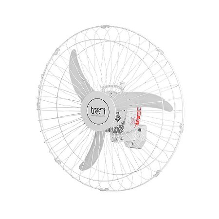 Ventilador Oscilante de Parede 60CM Bivolt Grade de Aço Branco Tron