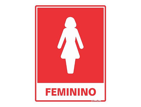 Placa de sinalização em Poliestireno 15x20 Sanitário Feminino Sinalize 220AC
