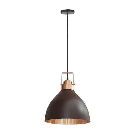 Pendente Oviedo para 1 Lâmpada E27 Café e Cobre Kin PD300/CF_CO