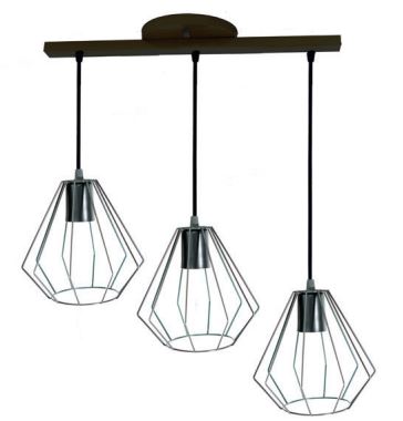 Pendente Aram Austria 3XE27 Nacional PD 623 Preto