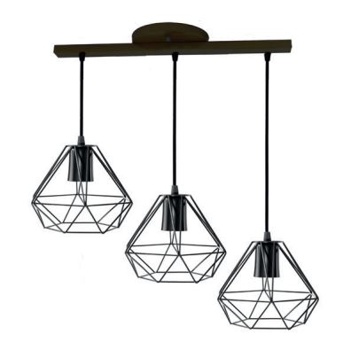 Pendente Aram Belgica 3XE27 Nacional PD 603 Preto