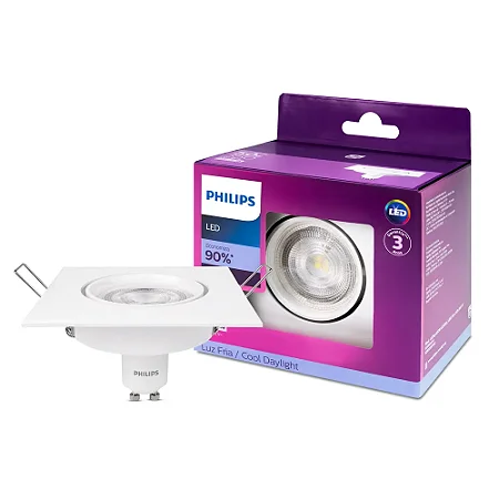 Spot Embutir Quadrado Direcional Dicroica 5W 6.5K BIV PHILIPS