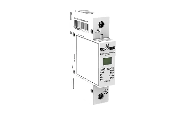 DISPOSITIVO DE PROTEÇÃO CONTRA SURTOS 45KA 275V DPS1 SOPRANO