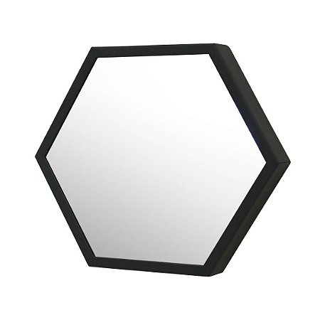 Espelho Decorativo Preto 35cm Hexagonal Jules