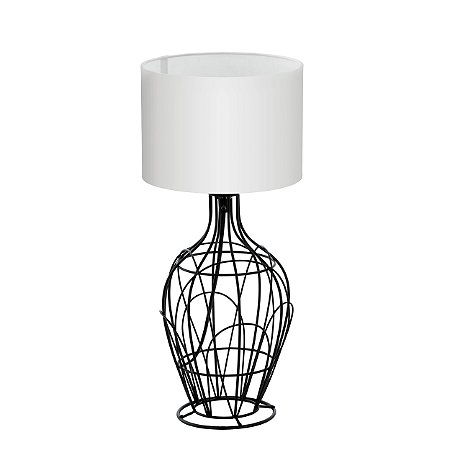 Abajur em Aço Preto e Branco Fagona 94607V
