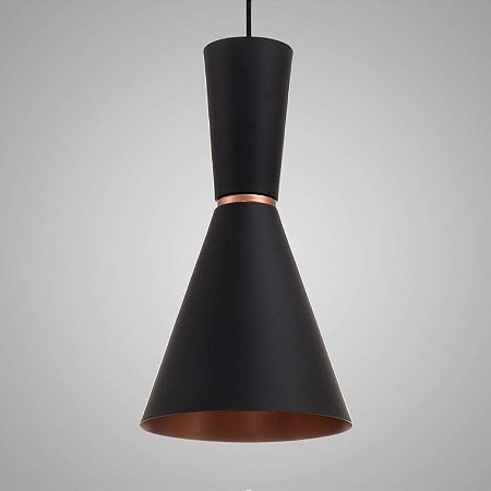 Pendente em Alumínio Preto e Cobre 453-PTCOB