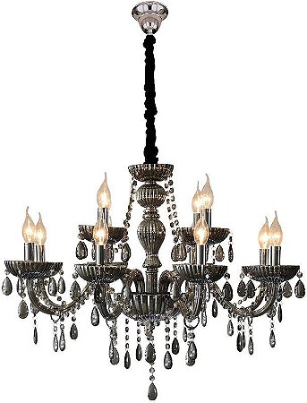 Lustre Glass com 12 Braços Hevvy SL-5694/H12 Smoky