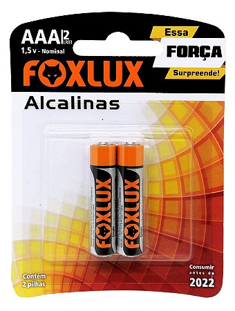 Pilha AAA Alcalina Foxlux com 2 unidades 95.04