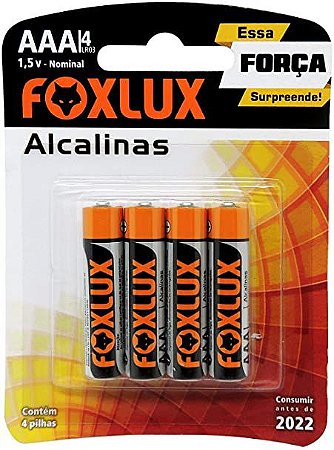 Pilha AAA Alcalina Foxlux com 4 unidades 95.03