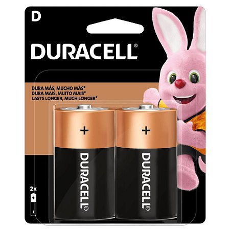 Pilha D Alcalina Duracell com 2 unidades