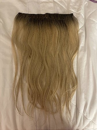 Cabelo humano 100% Mega Hair Loiro 45cm/31g e 40cm/46g - kit com 2 faixas