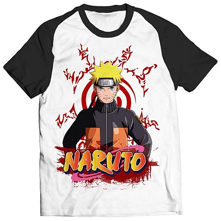 Camiseta Naruto Shippuden Anime Raglan Unissex