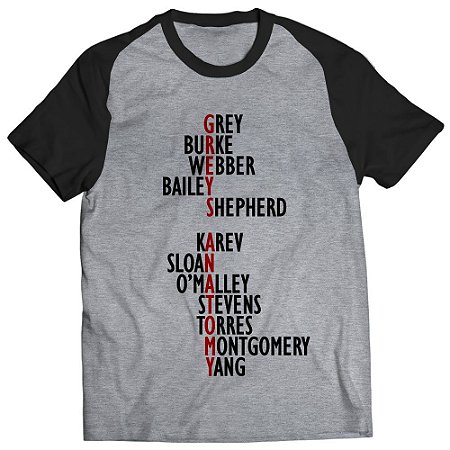 Camiseta Grey's Anatomy Raglan Unissex