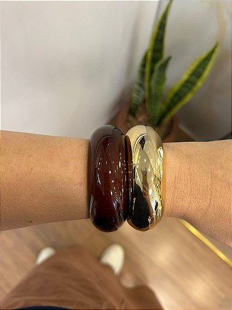 MAXI BRACELETE RESINA MARROM