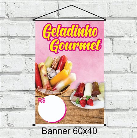 Banner em lona  bastão e cordinha