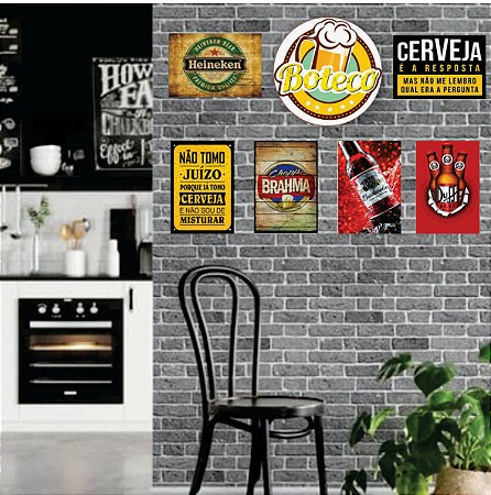 Conjunto de Placas em MDF  Adesivadas