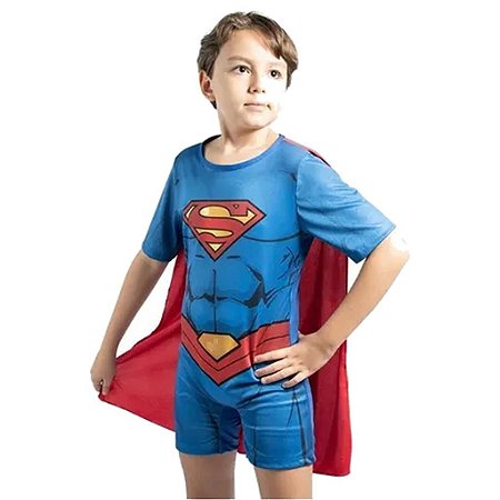 Fantasia  Infantil Superman C/ Capa Super Magia Tam G