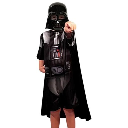 Fantasia Infantil Darth Vader Star Wars C/ Capa E Mascara P